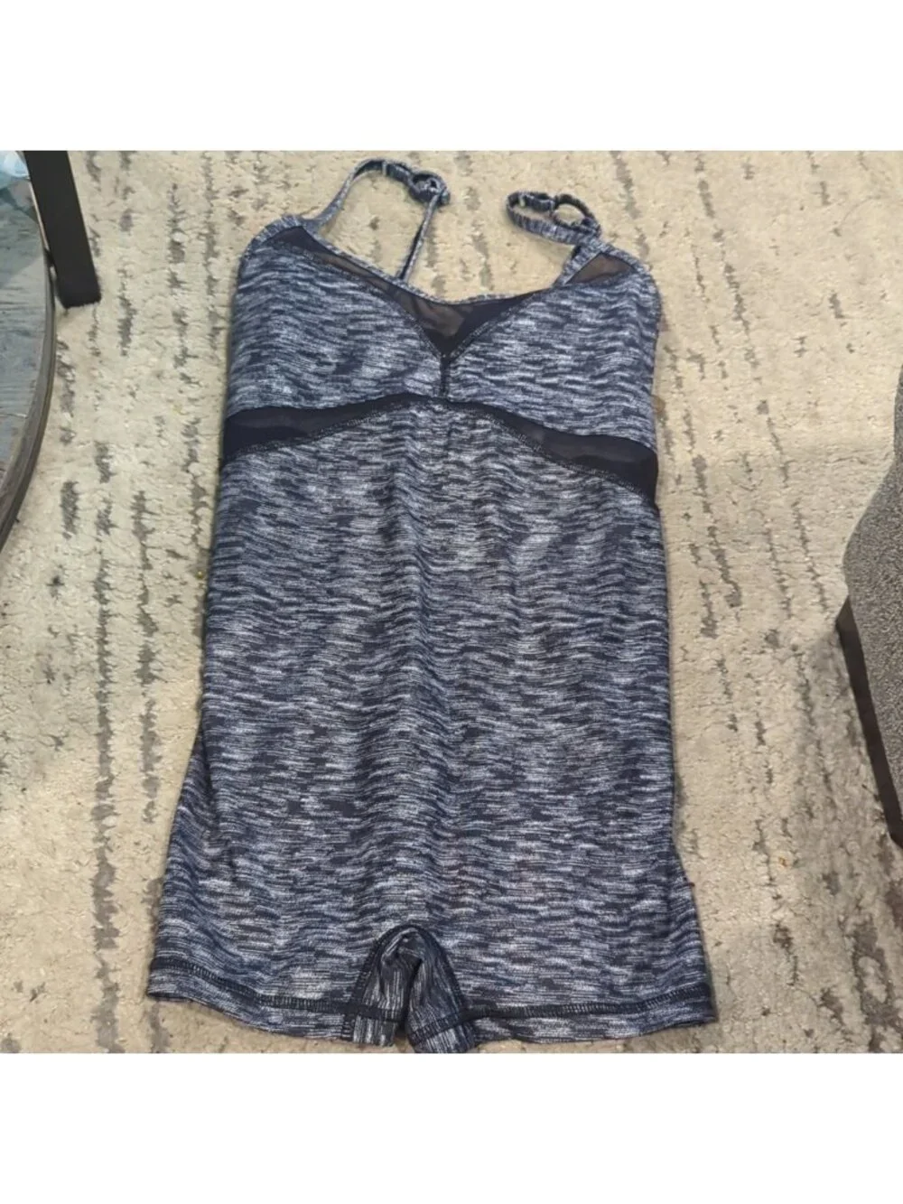 Lululemon Drop It Like It's Hot Leotard Dramatic Static White Black